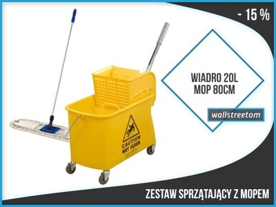 ZESTAW wózek 20l mop przemysłowy 80cm 6686327305 oficjalne archiwum