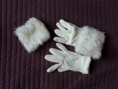 Zimowe białe rękawiczki z futerkiem ślubne! - 6427866940 - oficjalne  archiwum Allegro