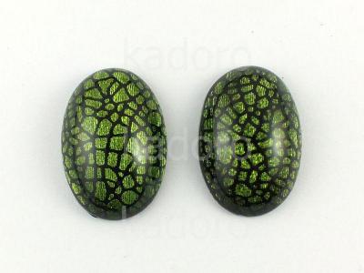 Kaboszon akrylowy smocza łuska zielony 25x18-1sz