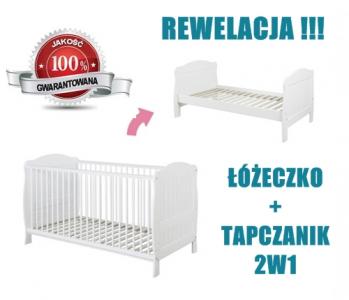 Genialne Łóżeczko - Sofa FINO 70x140, białe