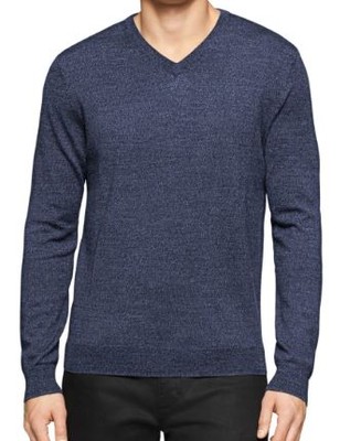 sweter v-neck merino-wool CALVIN KLEIN - nowy (M)