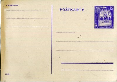 pocztówka GeneralGouvernement GG CZYSTA ok 1940 r