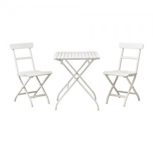 MALARO Stół+2 krzesła, na zewnątrz, biały