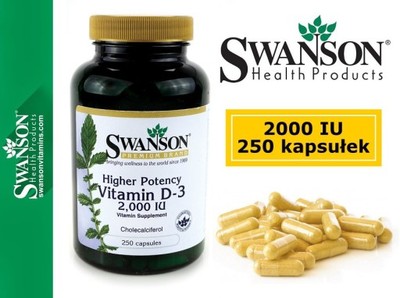 WITAMINA D3 2000IU 250kaps SWANSON Premium Potency