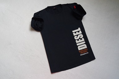 DIESEL koszulka granatowa t-shirt nadruk logo___S