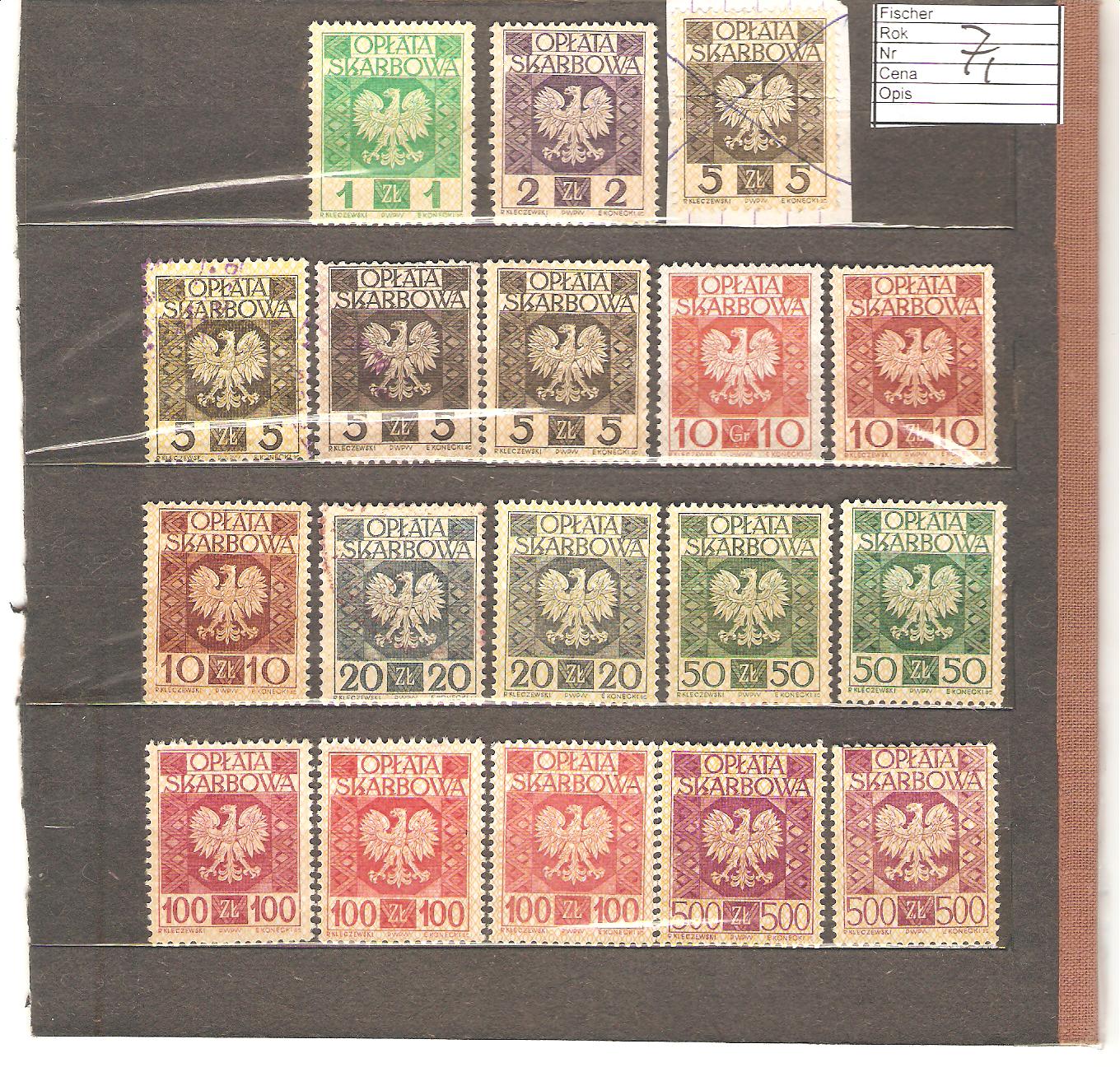 znaczki -opłata skarbowa - 7042173668 - oficjalne archiwum Allegro