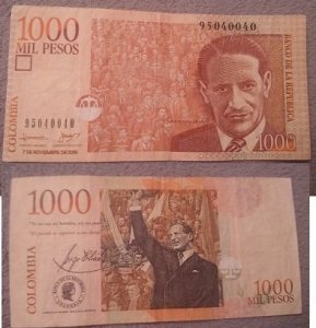 Banknot Kolumbia 1000 Mil Pesos 2006 r.