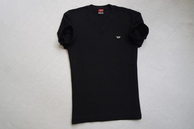DIESEL koszulka czarna t-shirt logowana markowa_XS