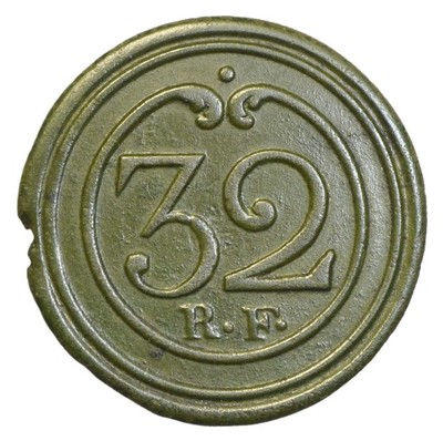 Guzik napoleoński, 32 R.F. Duża rzadkość STAN 23mm