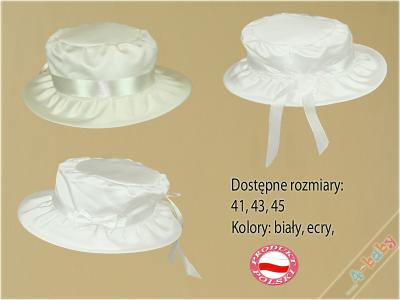 Śliczny kapelusz biały lub ecru *POLSKI produkt*45