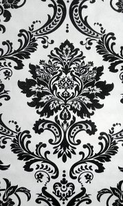 Tapeta ornament biało czarna GLAMOUR