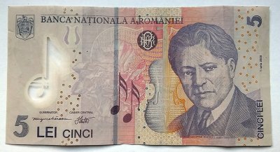 Banknot 5 Lei Rumunia 2005 rok BCM