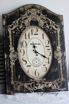 Zegar ścienny na ścianę brązowy retro 70x50 WIELKI
