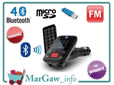Transmiter Bluetooth MP3 miniJack USB Ładowarka