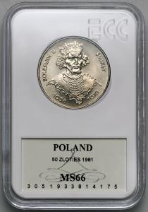 4766. 50 zł 1981 Bolesław II Śmiały  - GCN MS66