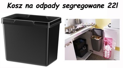 IKEA VARIERA Kosz na odpady segregowane 22L Czarny - 5672758145 - oficjalne  archiwum Allegro
