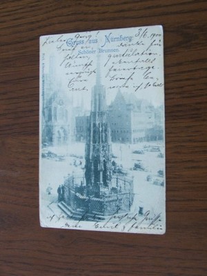 Pocztówka Bayern Nurnberg, 1900, znaczki