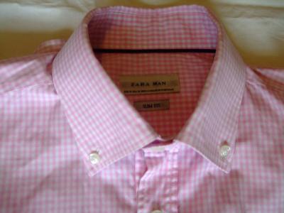 Koszula ZARA M Slim Fit OKAZJA (różowa kratka)