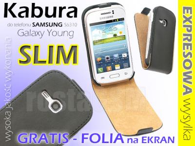 Kabura etui SLIM Samsung Galaxy Young S6310 +FOLIA - 3373974818 - oficjalne  archiwum Allegro