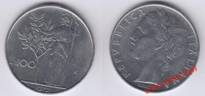 100 Lirów 1972 Włochy EF (II)