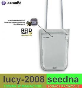 Pacsafe paszportówka na szyję z ochroną RFIDsafe75