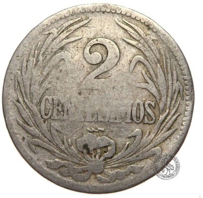 Urugwaj - moneta - 2 Centesimos 1924 - RZADKA ! -1