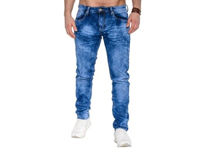 Hit spodnie jeansy męskie slim OMBRE P501 jeans 31