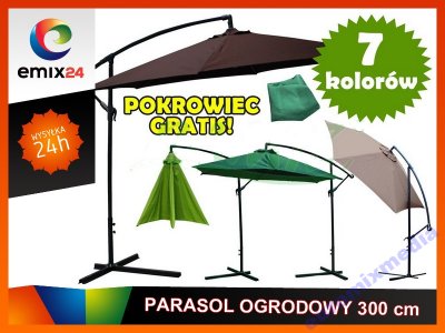 PARASOL OGRODOWY + POKROWIEC 300 cm BĘDZIN HD020