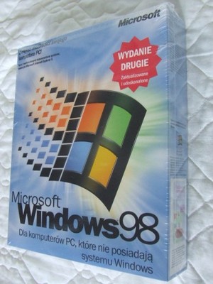 NOWY Microsoft Windows 98PL Wydanie 2 BOX !ostatni