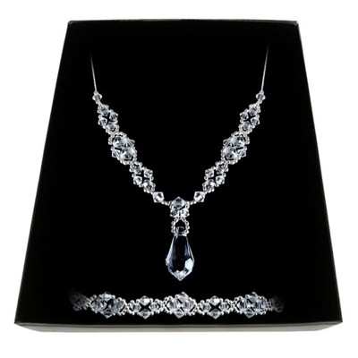 KOMPLET WM370 z kryształami Swarovski ślubny 925