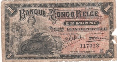 1 frank  (Elizabethville) z 1914r Kongo Belgijskie