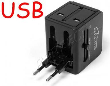 Uniwersalna ładowarka USB MT6212 TRAVEL UK USA EU