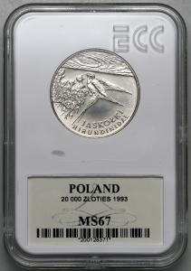 4789. 20.000 zł 1993 Jaskółki - GCN MS67