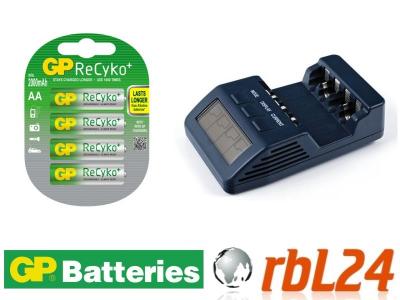 GP RECYKO 4x R6/AA + ŁADOWARKA BC-800 LCD