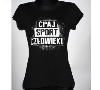 Koszulka Ćpaj Sport Człowieku damska czarna S M L - 5875488240 - oficjalne  archiwum Allegro
