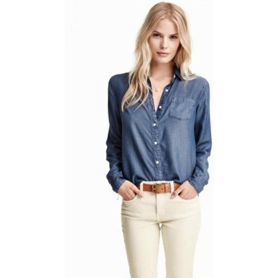 Koszula jeansowa z lyocellu Tencel H&M - 6620990623 - oficjalne archiwum  Allegro