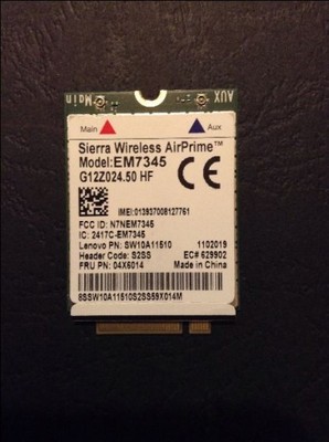 Modem Lenovo ThinkPad EM7345 4G LTE x250 x240 T450