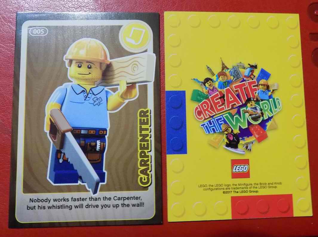 Lego Sainsbury Karta Kolekcjonerska Nr.005 Żółta