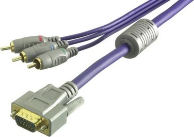 Kabel 3x RCA do wtyczki VGA#