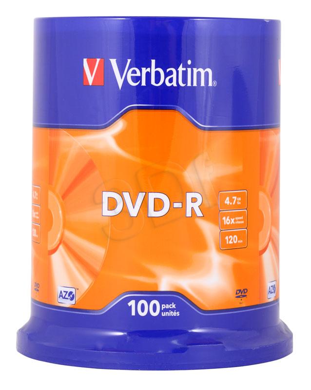 Płyty DVD-R 4,7 GB Verbatim minus x16 cake 450 szt