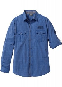 Koszula z długim rę niebieski 47/48 (3XL) 953566