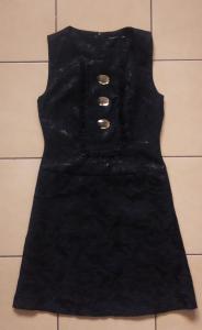 Atmosphere czarna retro sukienka trapez kamienie36