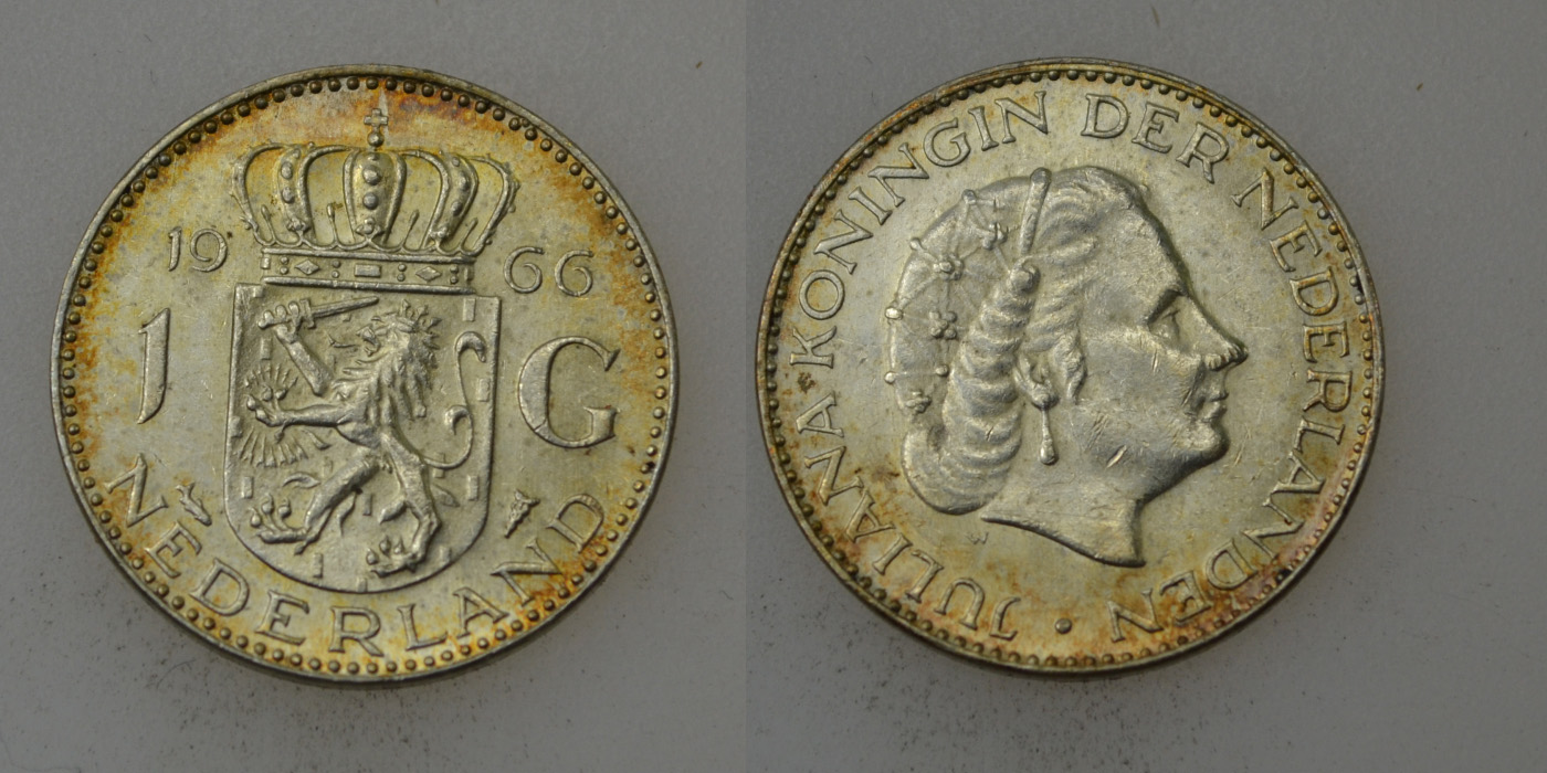 Holandia srebro 1 Gulden 1966 rok od 1zł i BCM