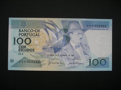 Portugalia - 100 escudos - 1988 - stan bankowy UNC
