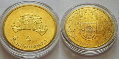 4 Kazimierze Kazimierz moneta zastępcza 2007 r.