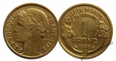 Francja. 1 frank 1938