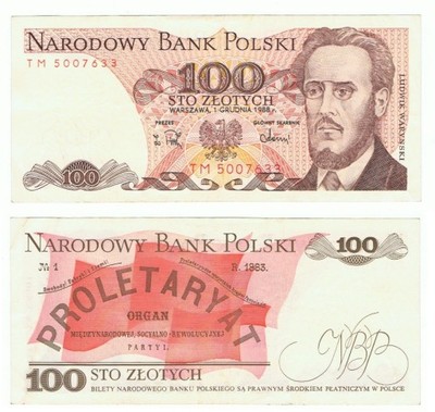 100 ZŁ 1988 r. seria TM