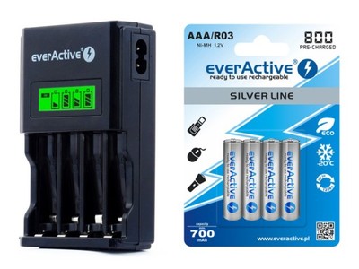 Zestaw everActive NC-450 Black + 4 x R03/AAA 800