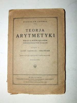 Teorja arytmetyki Stanisław Thomas 1922