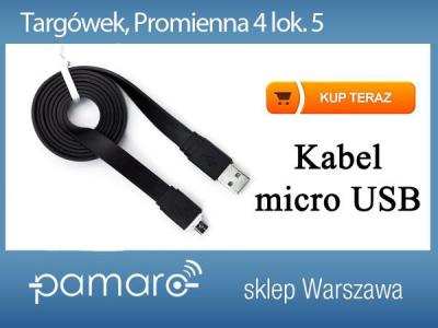Kabel Micro USB  płaski czarny